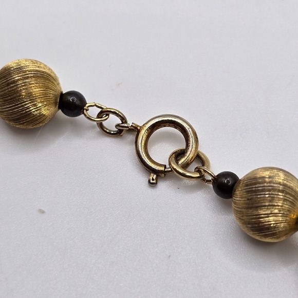 Beaded Gold‎ Tone Necklace Single Strand Womens Jewelry - Picture 3 of 7